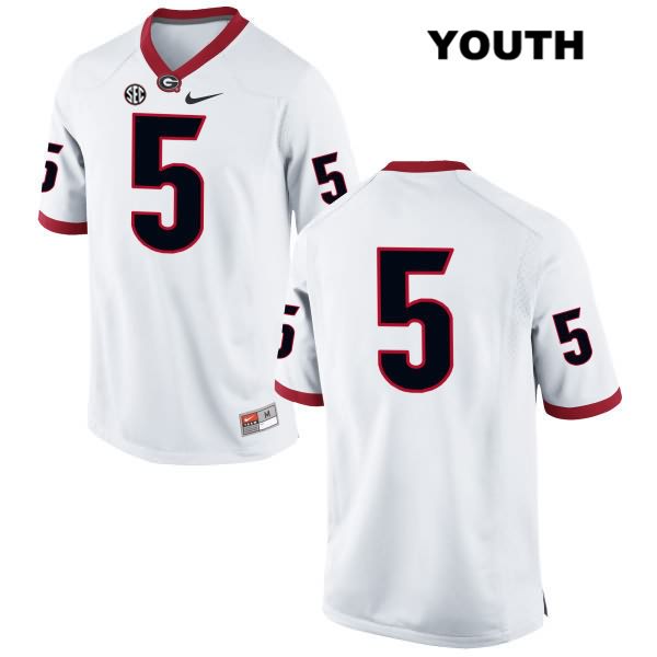 Georgia Bulldogs Youth Terry Godwin #5 NCAA No Name Authentic White Nike Stitched College Football Jersey LTN0456QB